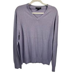 Banana* Republic Luxury Mens Blend Silk V-Neck Pullover Sweater Size Large